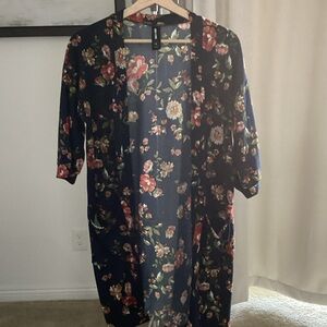 Agnes & Dora Floral Open-Front Cardigan